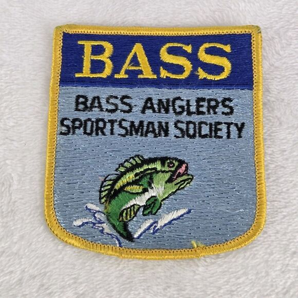 Bass Anglers Other - Vintage BASS Bass Anglers Sportsman Society Fishing Patch 3.5 Inch